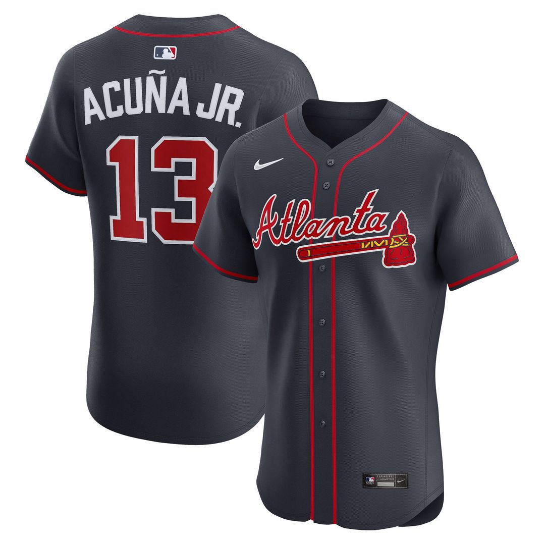 Atlanta Braves Ronald Acuña Jr. Nike Alternate Elite Jersey - Navy