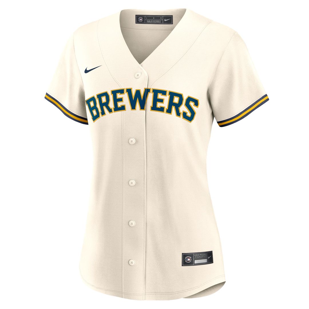 Milwaukee Brewers Christian Yelich Nike Women's Home Replica Player Jersey - Cream