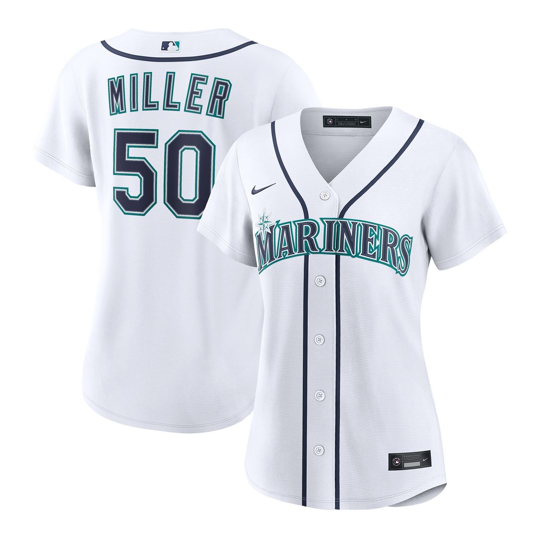 Seattle Mariners Bryce Miller Nike Women's Home Replica Jersey - White