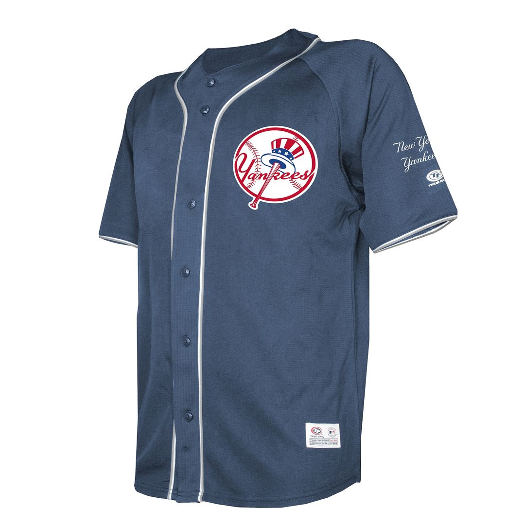 New York Yankees Stitches Team Color Full - Button Fashion Jersey - Navy