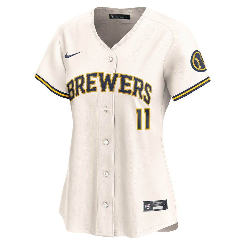 Milwaukee Brewers Jackson Chourio Nike Women's Home Limited Player Jersey - Cream