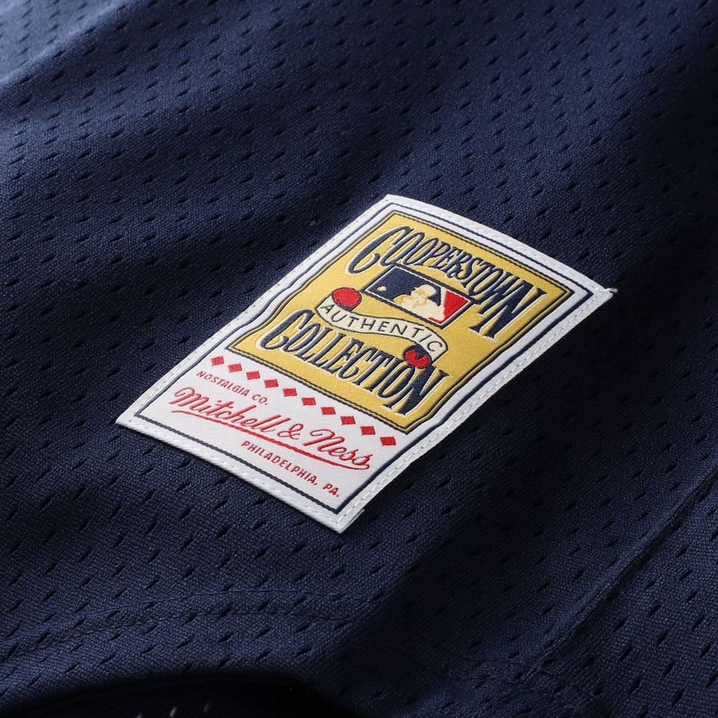 New York Yankees Rickey Henderson Mitchell & Ness Cooperstown Mesh Batting Practice Button - Up Jersey - Navy