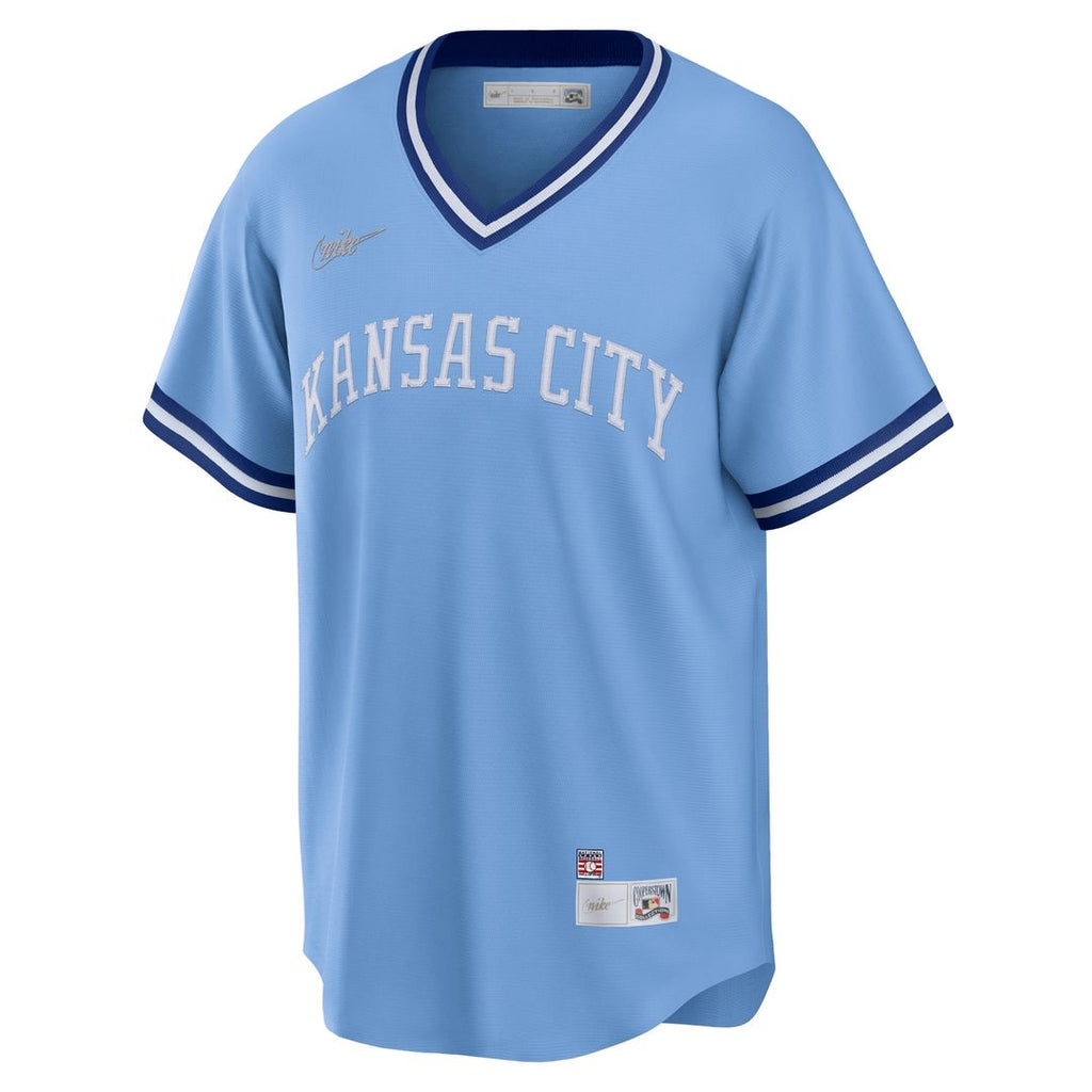 Kansas City Royals George Brett Nike Road Cooperstown Player Jersey - Light Blue