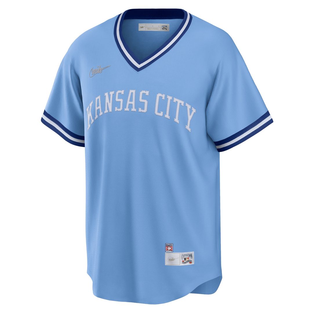 Kansas City Royals George Brett Nike Road Cooperstown Player Jersey - Light Blue