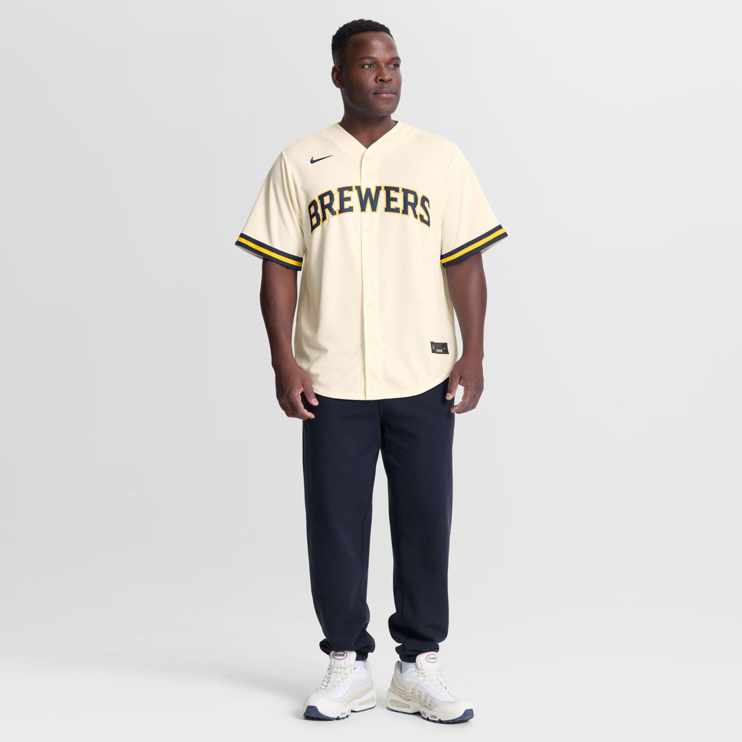 Milwaukee Brewers Jackson Chourio Nike Home Replica Jersey - Cream