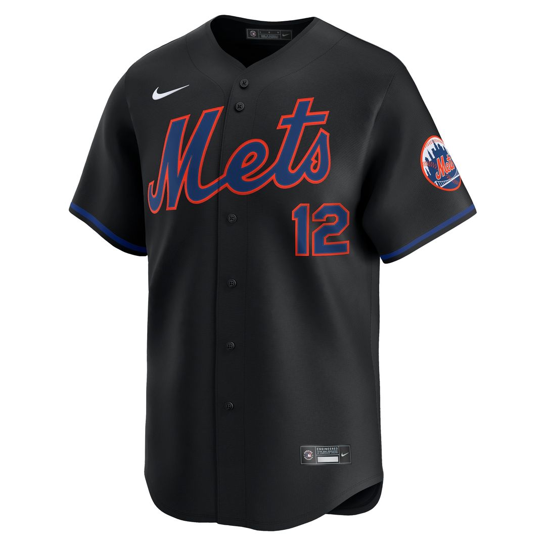New York Mets Francisco Lindor Nike Alternate Limited Jersey - Black