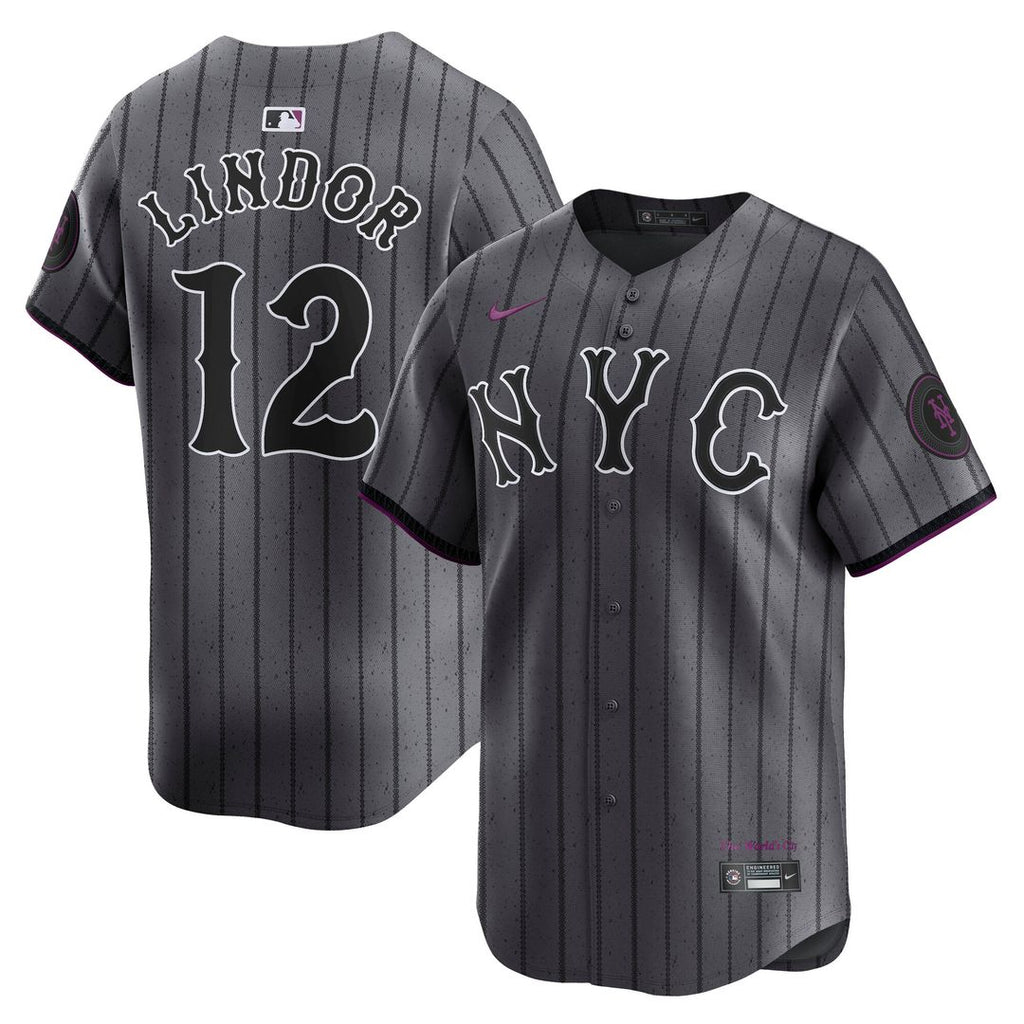 New York Mets Francisco Lindor Nike City Connect Limited Jersey - Gray