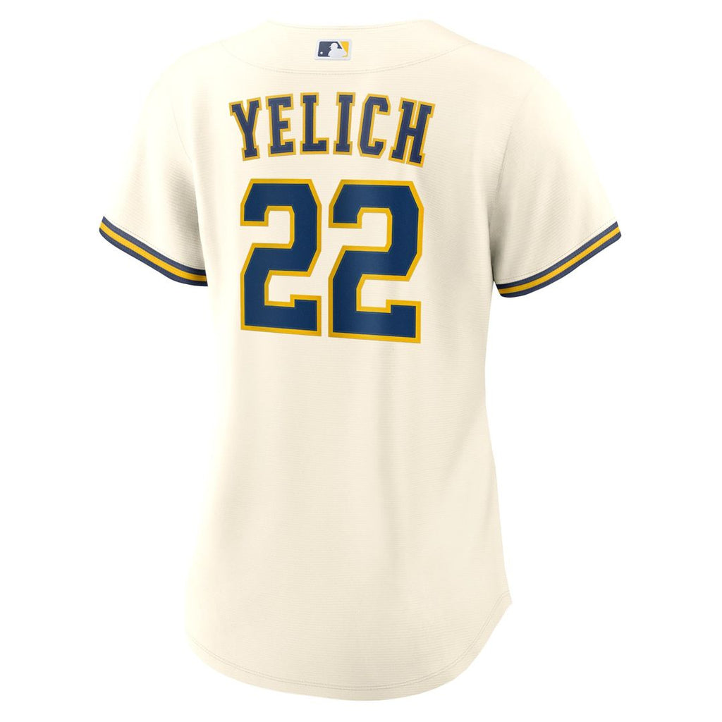 Milwaukee Brewers Christian Yelich Nike Women's Home Replica Player Jersey - Cream
