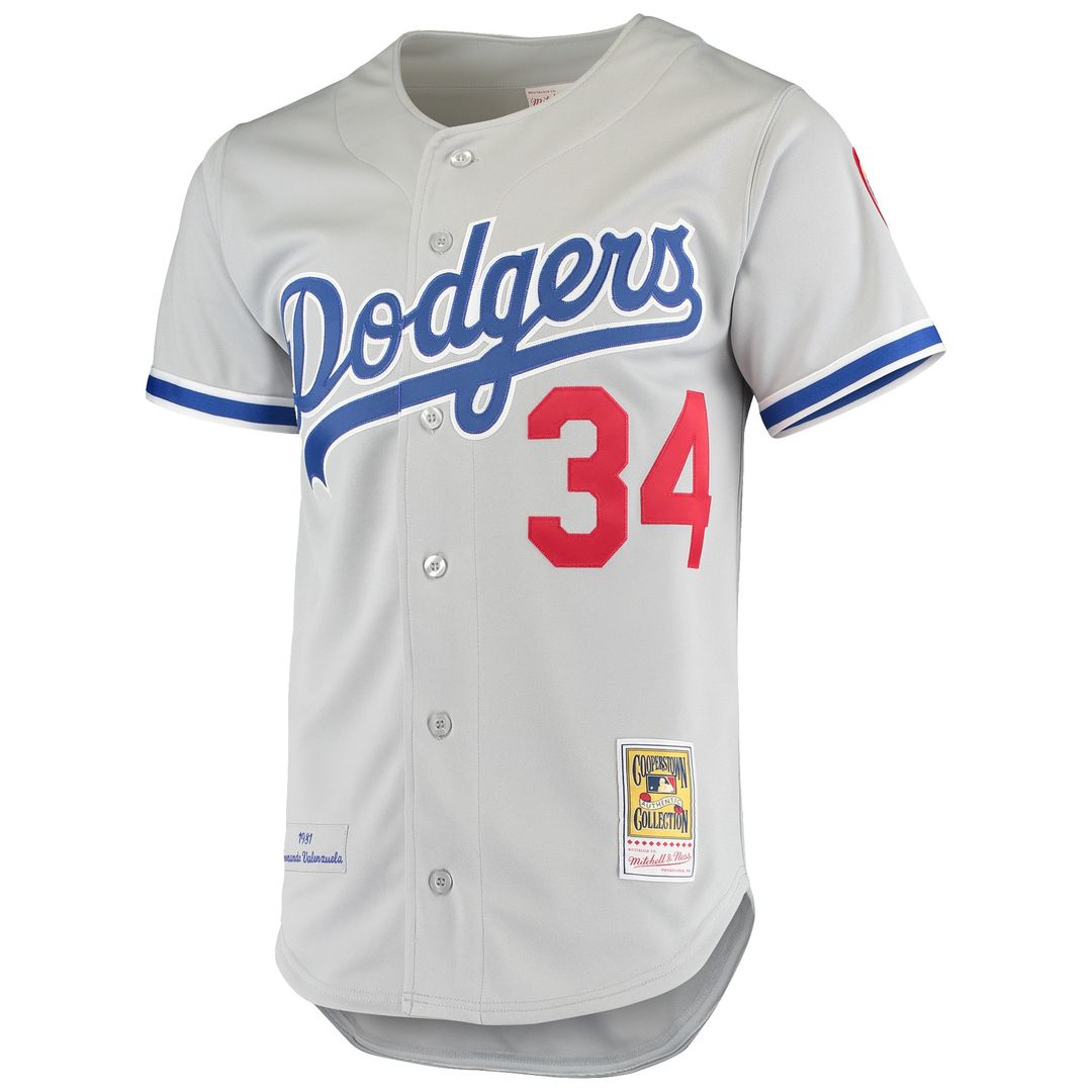 Los Angeles Dodgers Fernando Valenzuela Mitchell & Ness Road 1981 Cooperstown Authentic Jersey - Gray