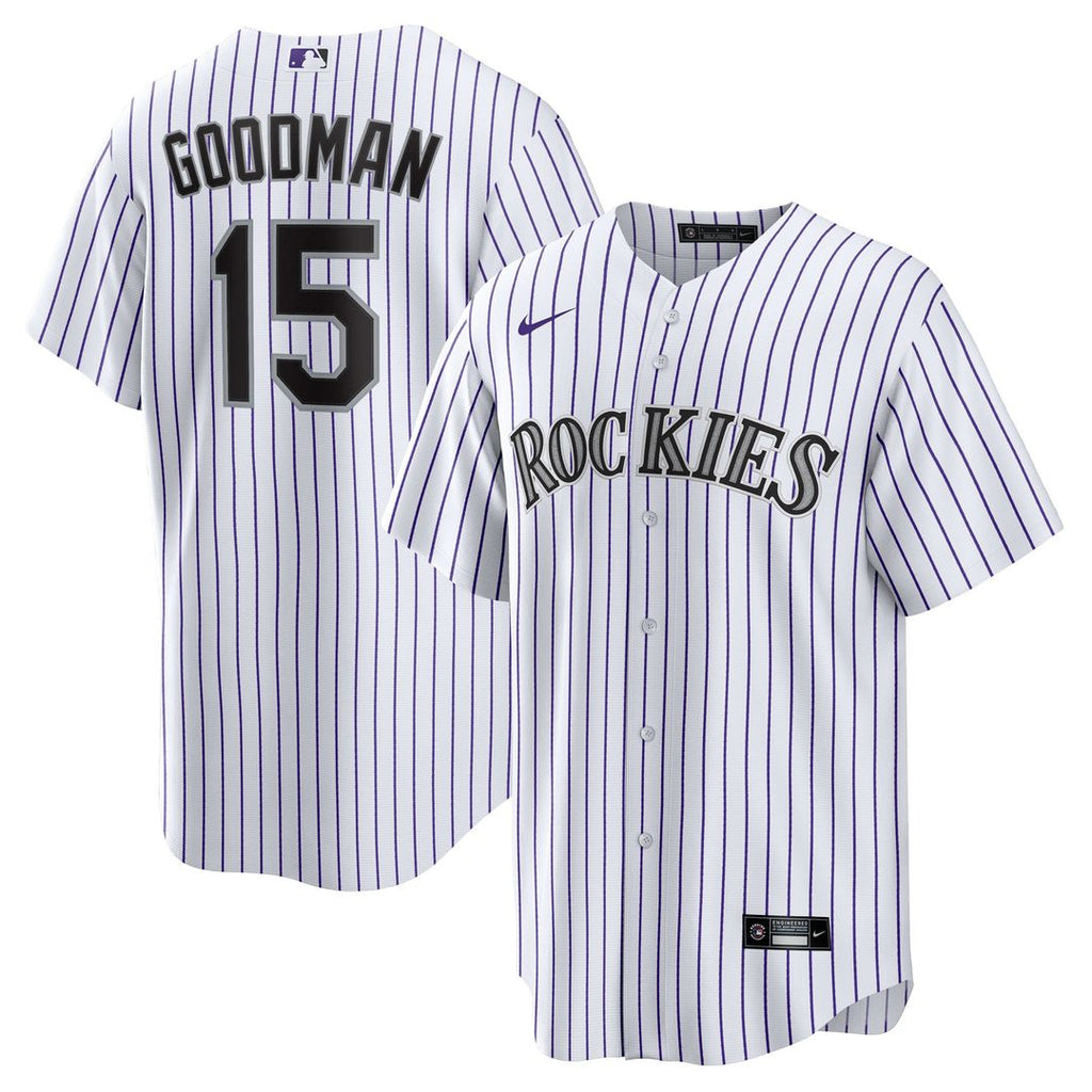 Colorado Rockies Hunter Goodman Nike Youth Home Replica Jersey - White