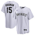 Colorado Rockies Hunter Goodman Nike Youth Home Replica Jersey - White