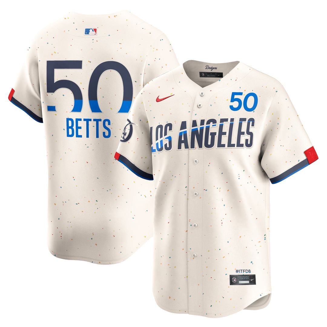 Los Angeles Dodgers Mookie Betts Nike City Connect Limited Player Jersey - Cream