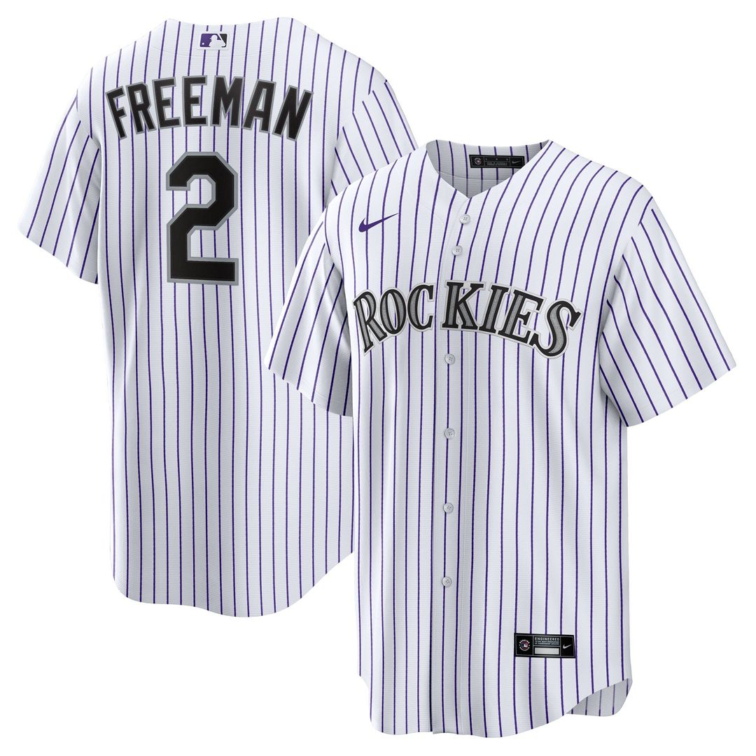 Colorado Rockies Tyler Freeman Nike Youth Home Replica Jersey - White