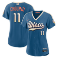 Milwaukee Brewers Jackson Chourio Nike Women's 2026 City Connect Stadium Jersey - Mineral Blue