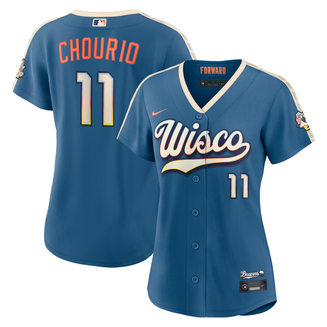 Milwaukee Brewers Jackson Chourio Nike Women's 2026 City Connect Stadium Jersey - Mineral Blue