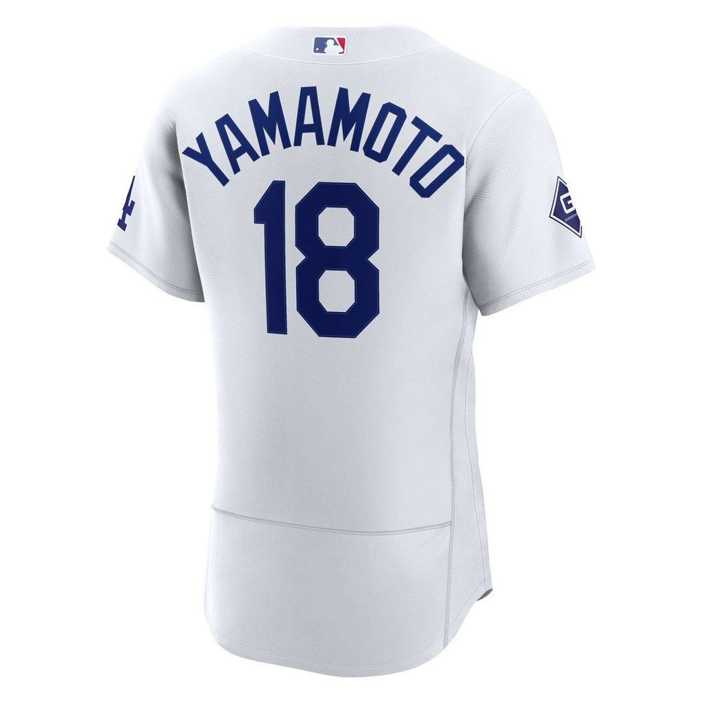 Los Angeles Dodgers Yoshinobu Yamamoto Nike Home Authentic Sponsor Patch Jersey - White