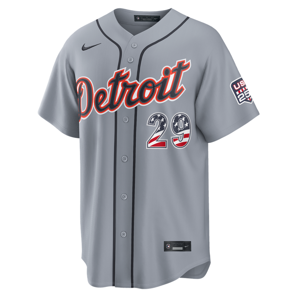 Detroit Tigers Tarik Skubal Nike USA 250 Fourth of July Road Stadium Jersey - Gray