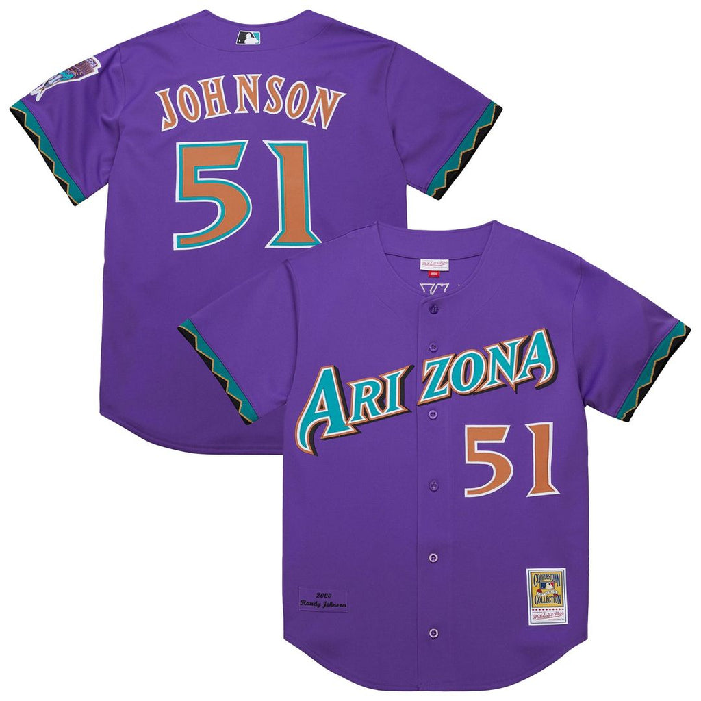 Arizona Diamondbacks Randy Johnson Mitchell & Ness 2000 Throwback Authentic Jersey - Purple