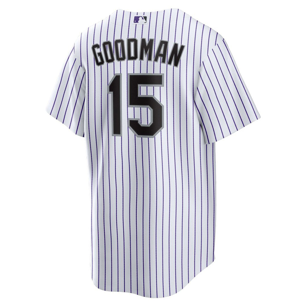 Colorado Rockies Hunter Goodman Nike Youth Home Replica Jersey - White
