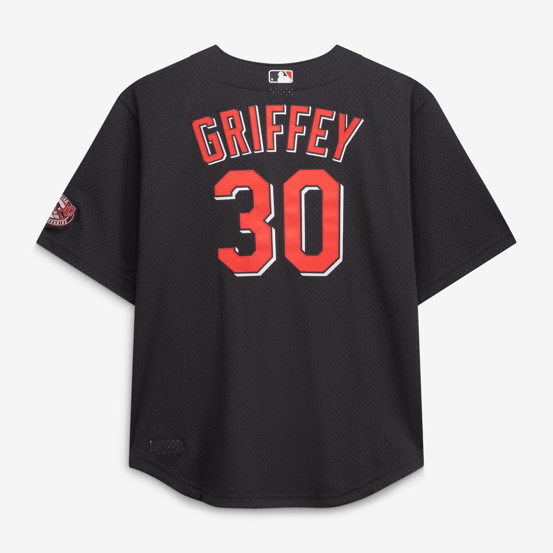 Cincinnati Reds Ken Griffey Jr. Mitchell & Ness Big & Tall Cooperstown Mesh Batting Practice Jersey - Black