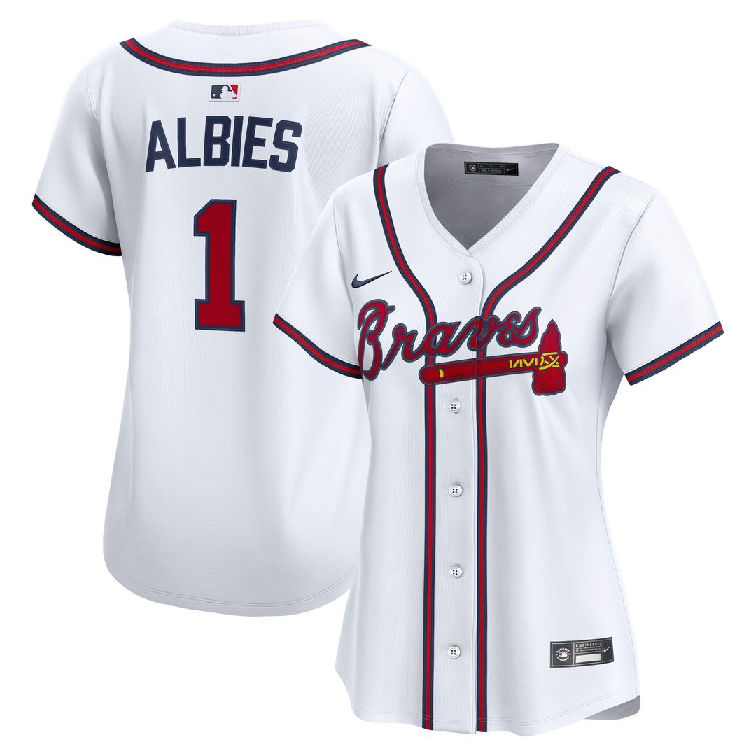 Atlanta Braves Ozzie Albies Nike Women's Home Limited Player Jersey - White