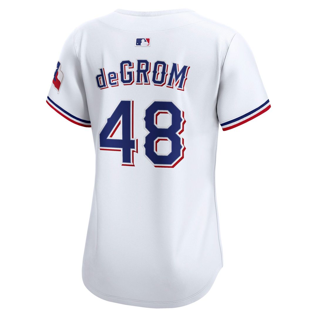 Texas Rangers Jacob deGrom Nike Women's Home Limited Player Jersey - White
