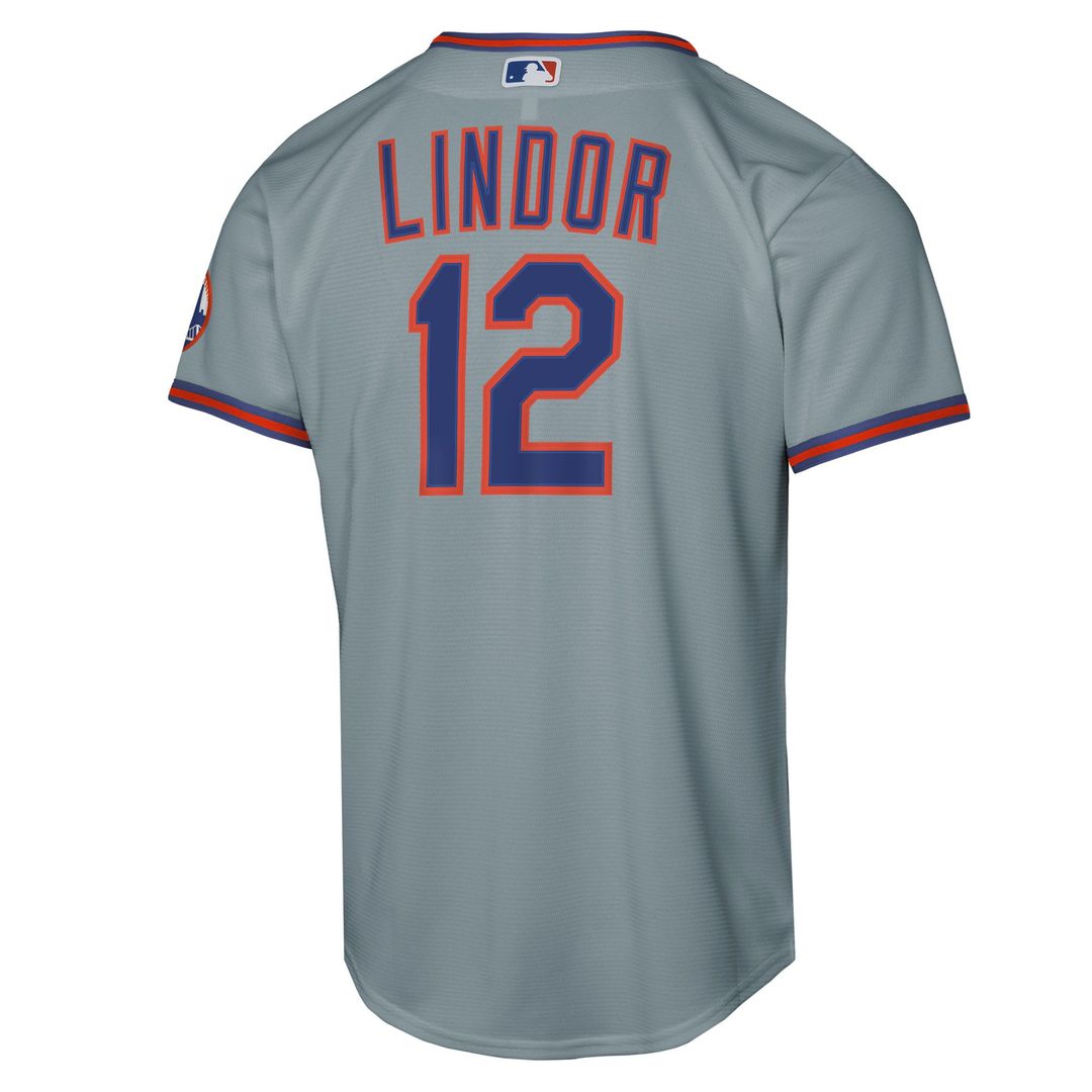 New York Mets Francisco Lindor Nike Youth Road Stadium Player Jersey - Gray