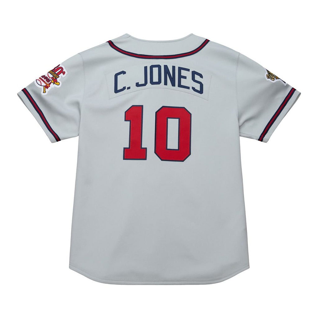 Atlanta Braves Chipper Jones Mitchell & Ness 1995 Throwback Authentic Jersey - Gray