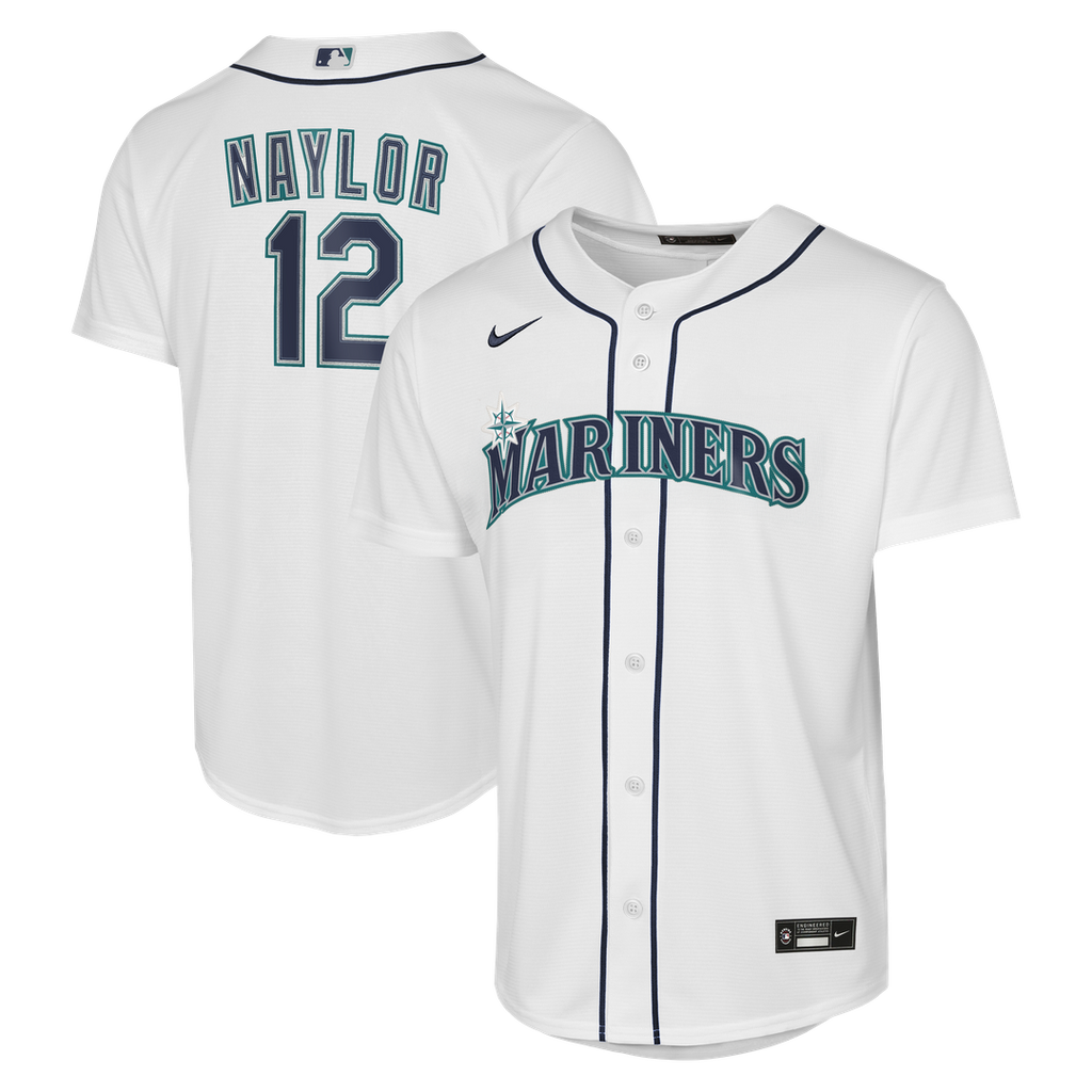 Seattle Mariners Josh Naylor Nike Youth Home Baseline Jersey - White