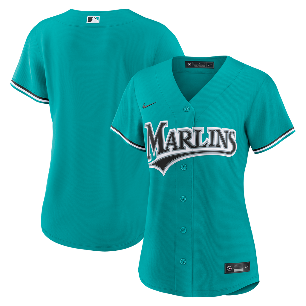 Miami Marlins Nike Women's Alternate Replica Jersey - Teal