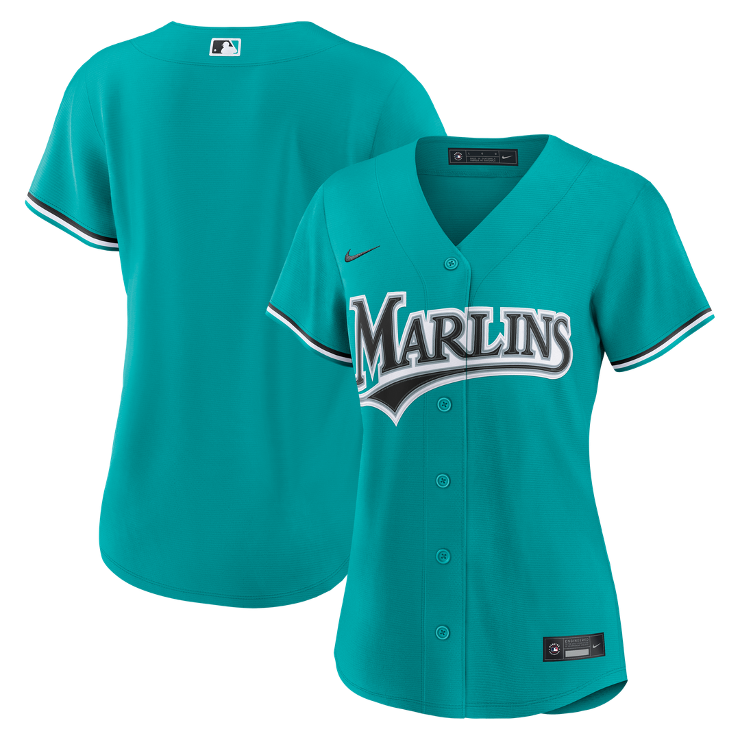 Miami Marlins Nike Women's Alternate Replica Jersey - Teal