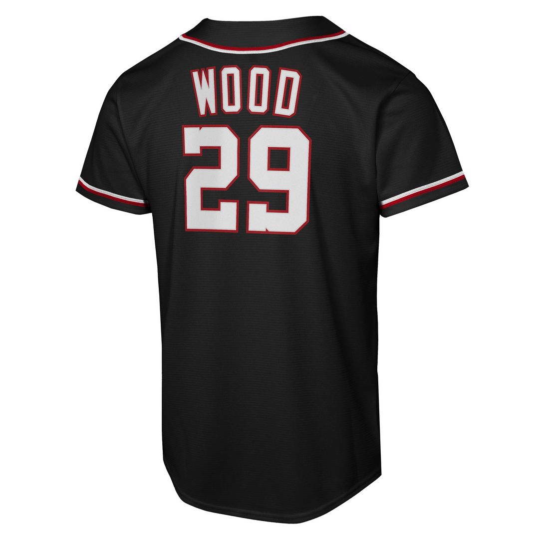 Washington Nationals James Wood Nike Youth Fashion Replica Player Jersey - Black