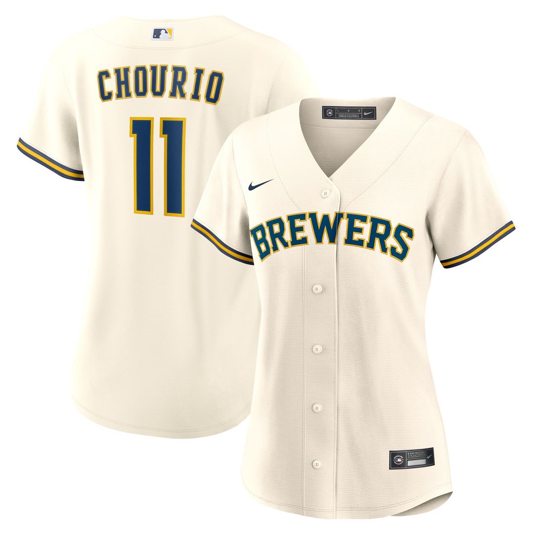 Milwaukee Brewers Jackson Chourio Nike Women's Home Replica Jersey - Cream
