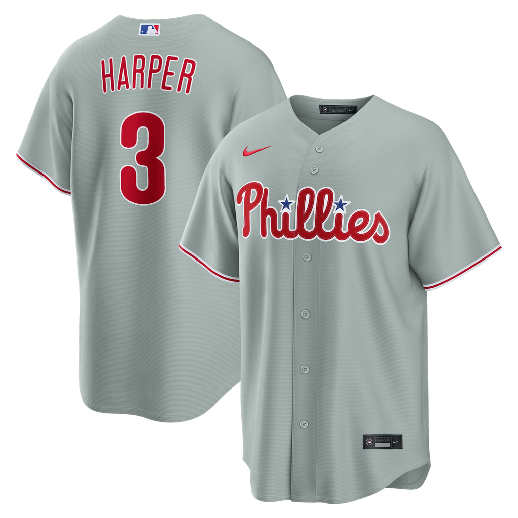 Philadelphia Phillies Bryce Harper Nike Road Replica Jersey - Gray