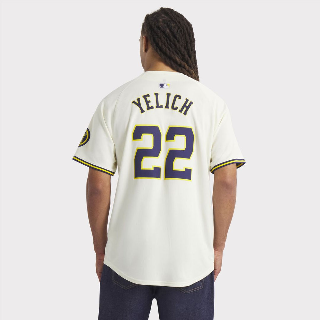 Milwaukee Brewers Christian Yelich Nike Home Limited Player Jersey - Cream