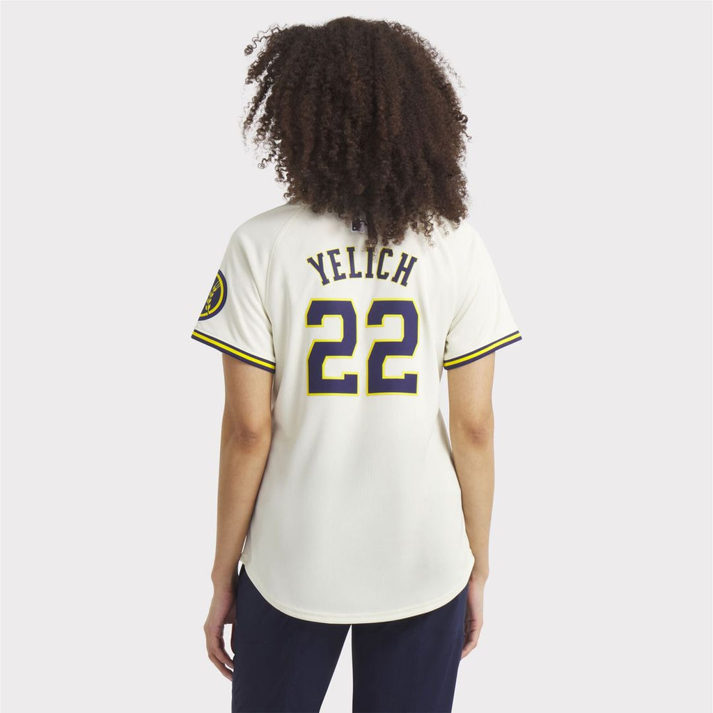 Milwaukee Brewers Christian Yelich Nike Women's Home Limited Player Jersey - Cream