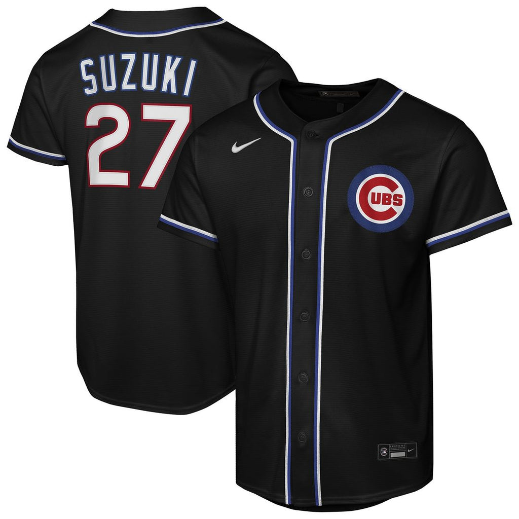 Chicago Cubs Seiya Suzuki Nike Youth Fashion Replica Player Jersey - Black