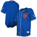 New York Mets Stitches Team Color Full - Button Fashion Jersey - Royal