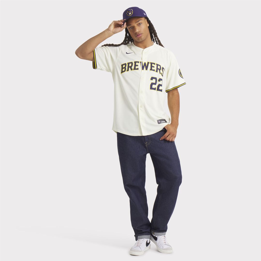 Milwaukee Brewers Christian Yelich Nike Home Limited Player Jersey - Cream