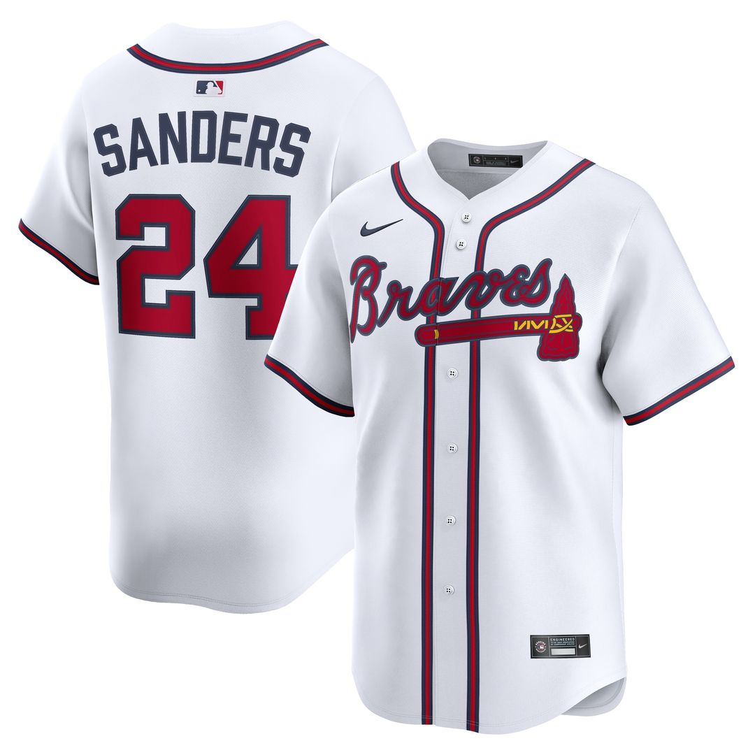 Atlanta Braves Deion Sanders Nike Limited Player Jersey - White
