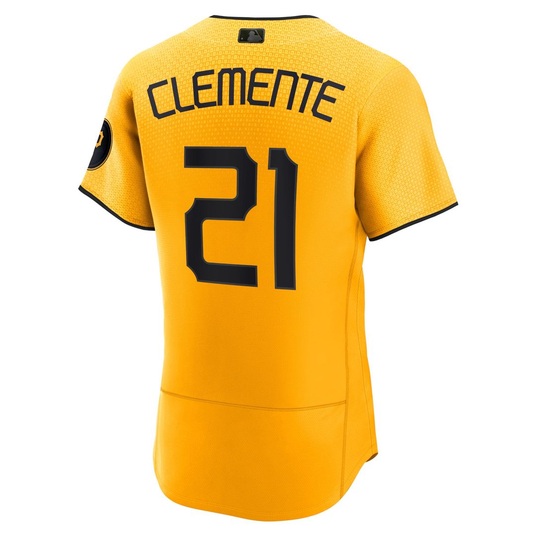 Pittsburgh Pirates Roberto Clemente Nike City Connect Authentic Player Jersey - Gold
