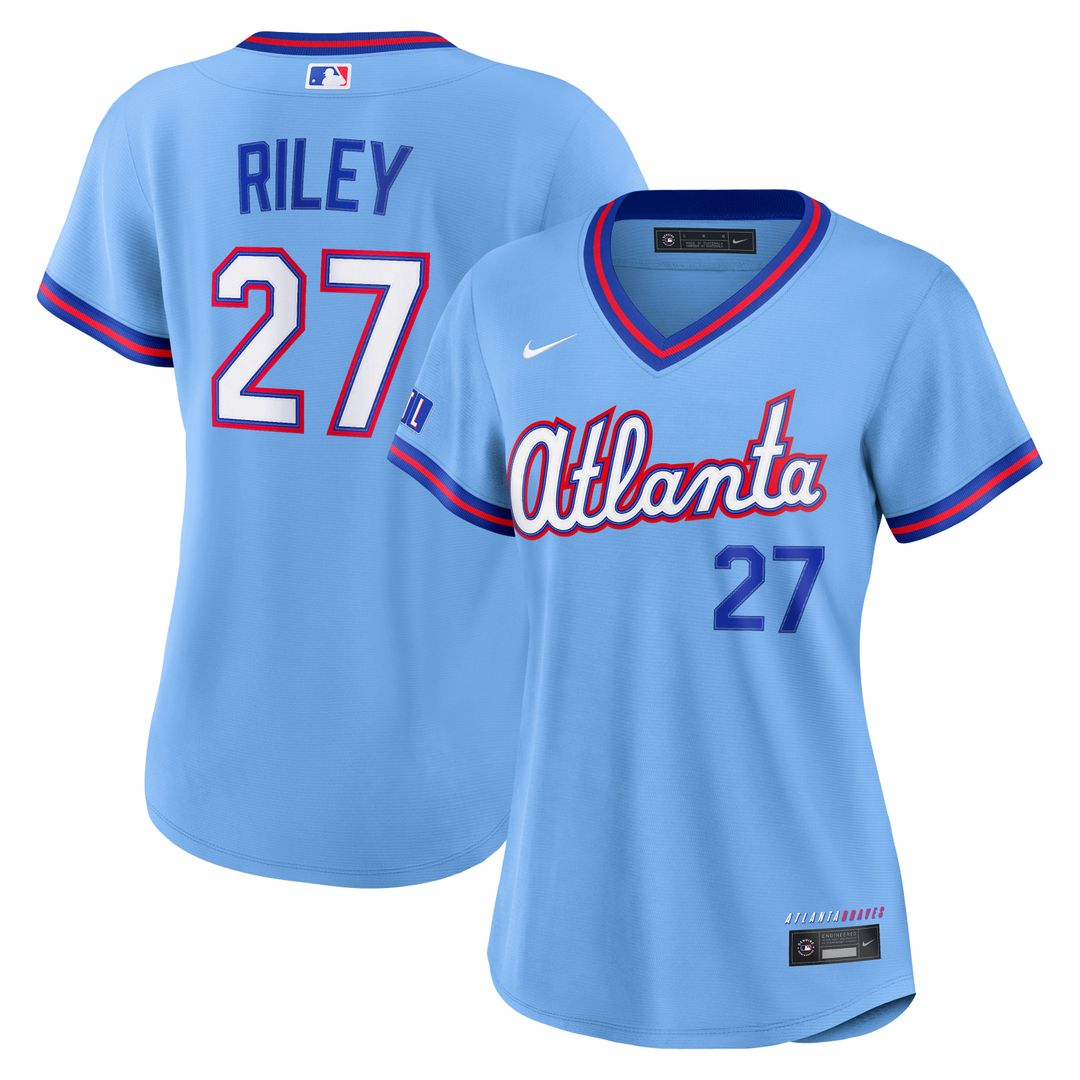 Atlanta Braves Austin Riley Nike Women's 2026 City Connect Stadium Jersey - Powder Blue