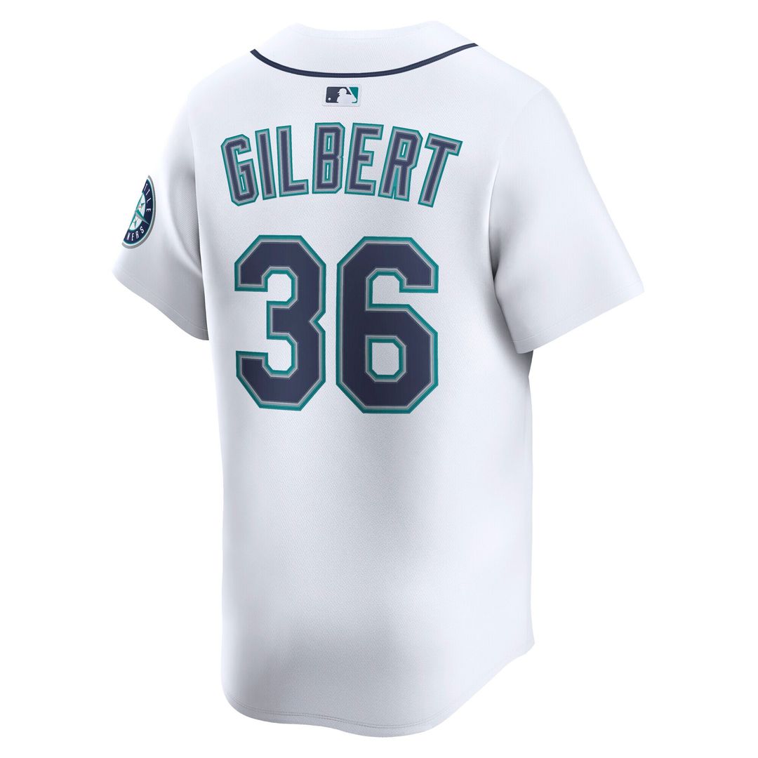 Seattle Mariners Logan Gilbert Nike Home Limited Player Jersey - White