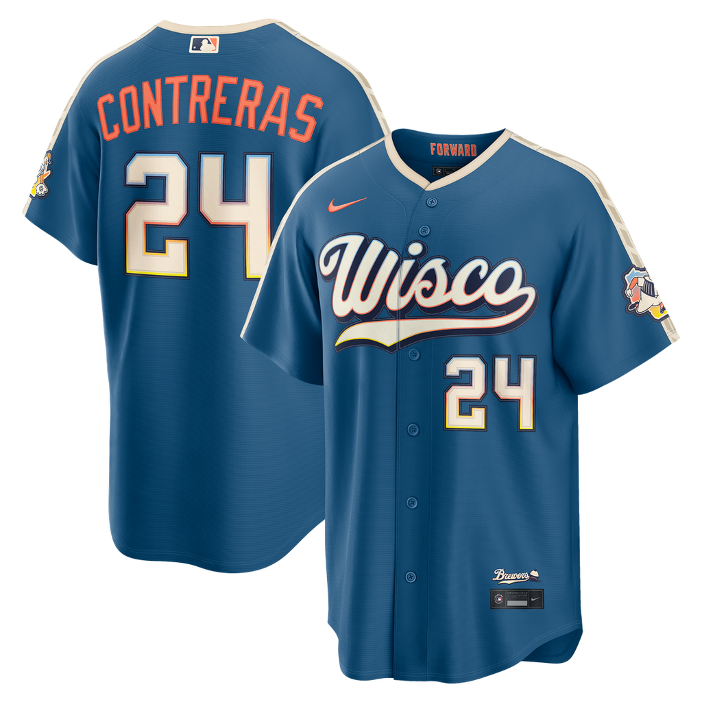 Milwaukee Brewers William Contreras Nike 2026 City Connect Stadium Jersey - Mineral Blue