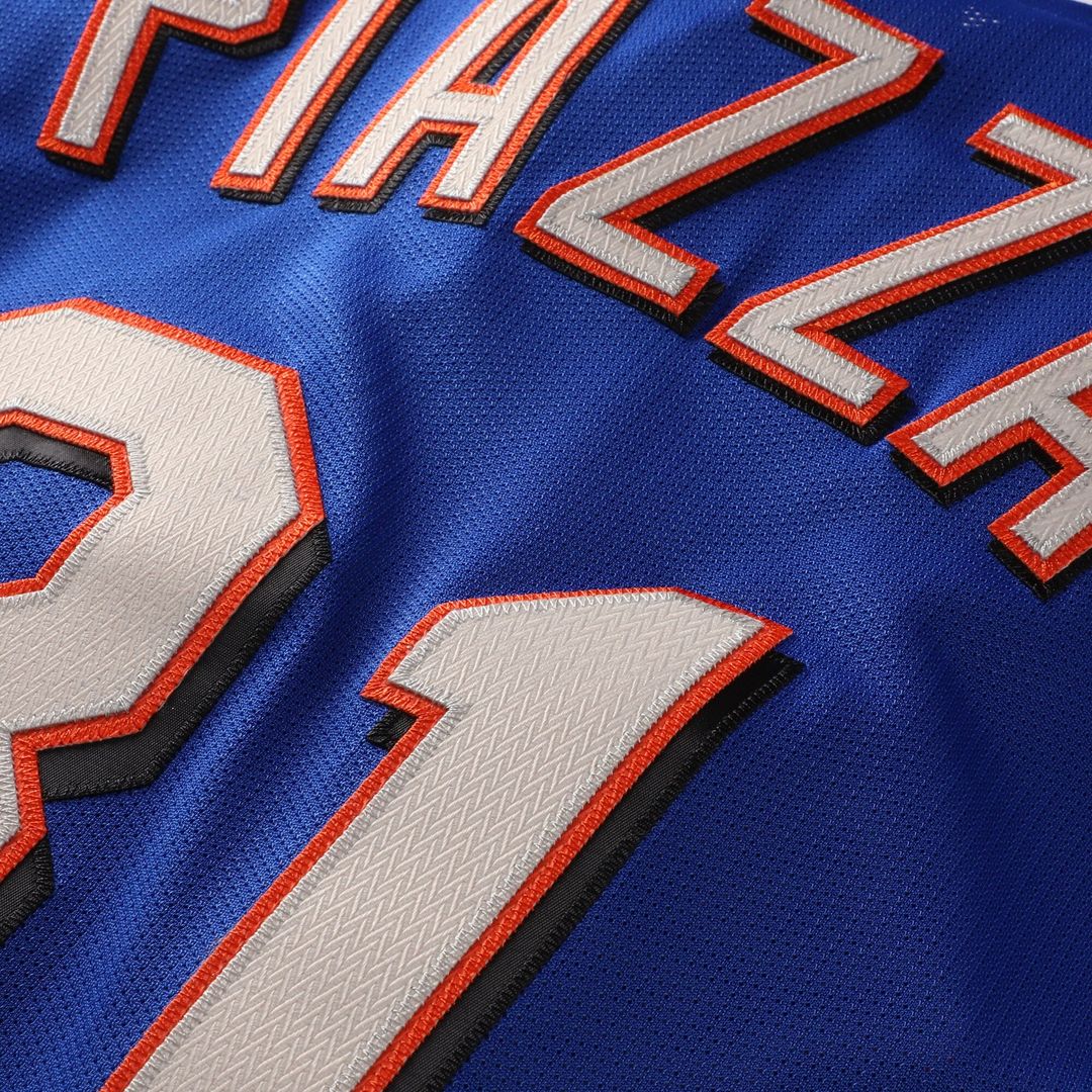 New York Mets Mike Piazza Mitchell & Ness Cooperstown Mesh Batting Practice Button - Up Jersey - Royal
