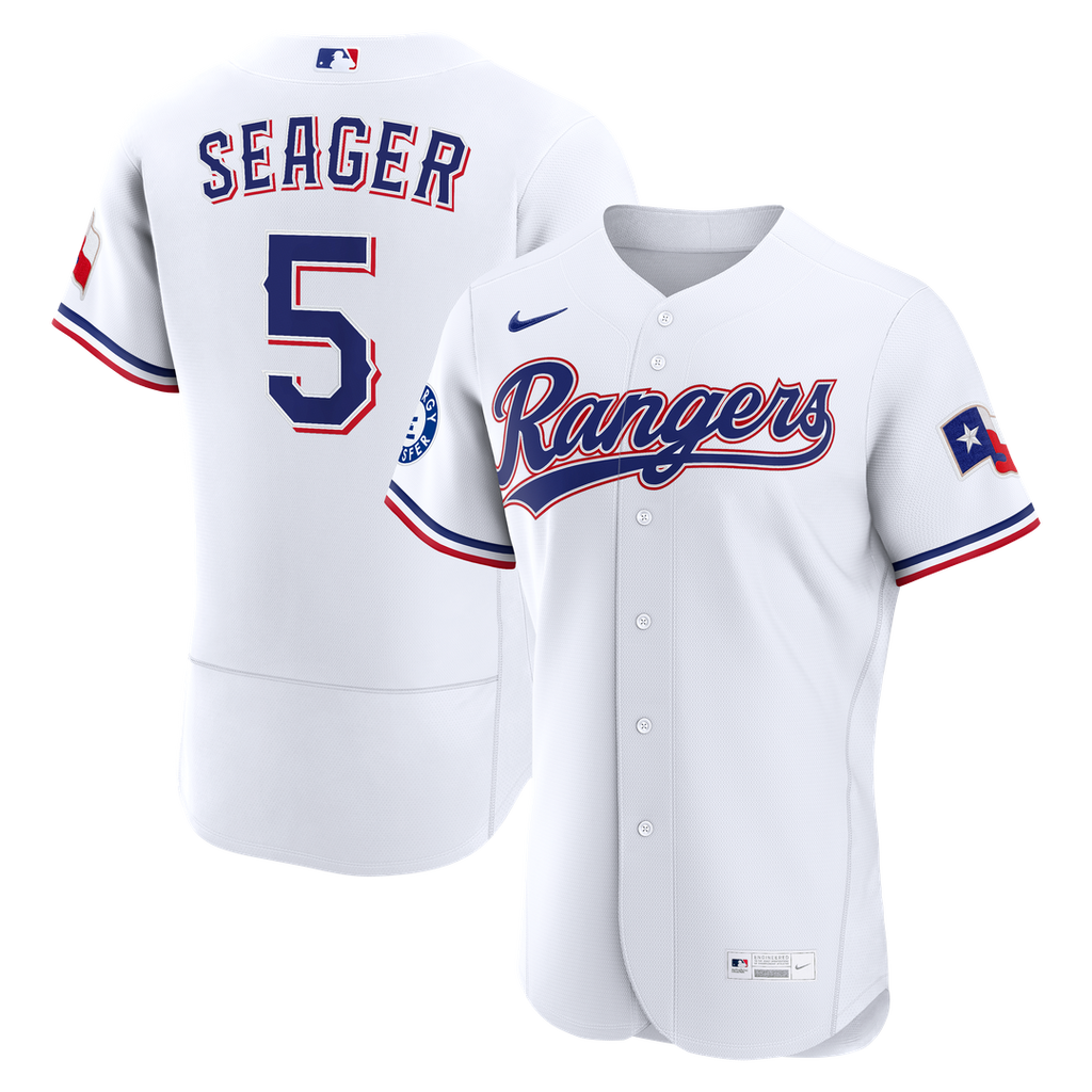 Texas Rangers Corey Seager Nike Home Authentic Sponsor Patch Jersey - White