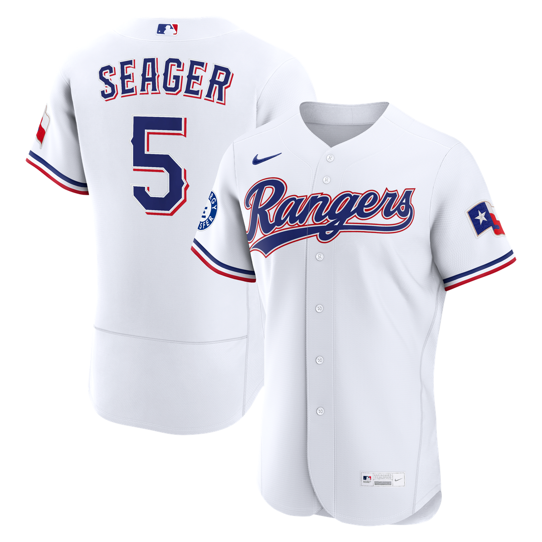 Texas Rangers Corey Seager Nike Home Authentic Sponsor Patch Jersey - White