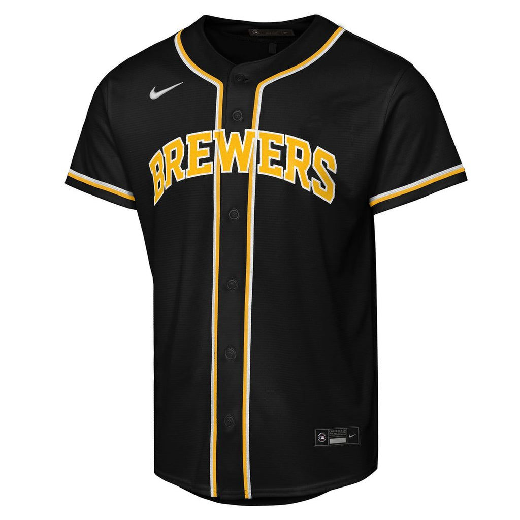 Milwaukee Brewers Jackson Chourio Nike Youth Fashion Replica Player Jersey - Black