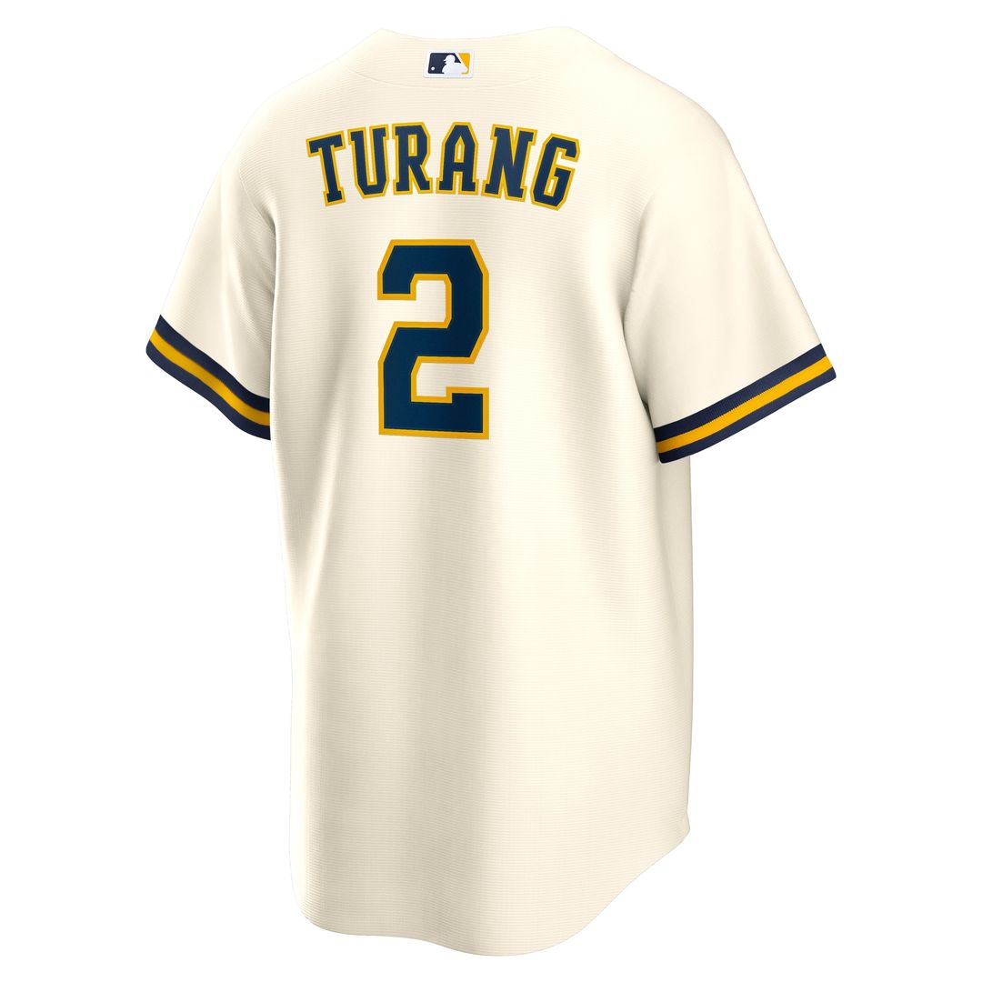 Milwaukee Brewers Brice Turang Nike Home Replica Jersey - Cream