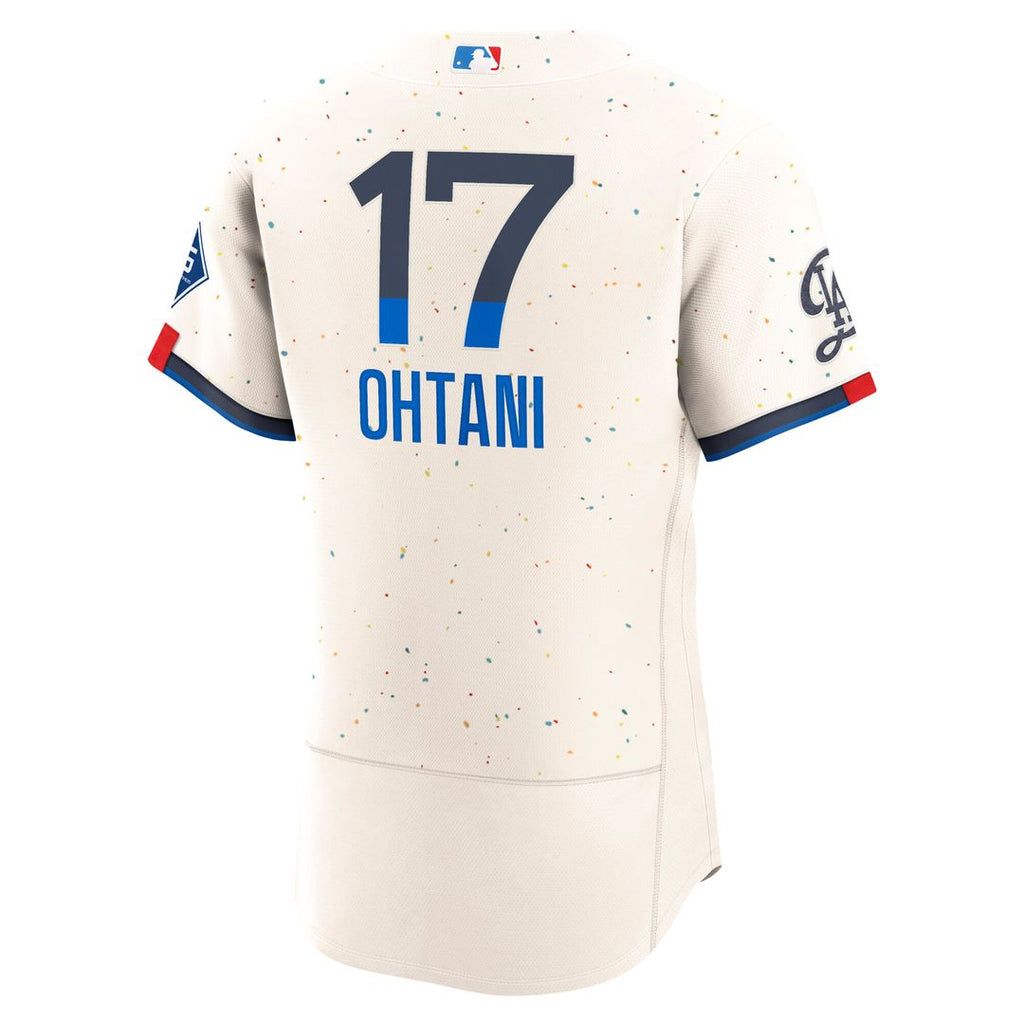 Los Angeles Dodgers Shohei Ohtani Nike City Connect Authentic Sponsor Patch Jersey - Cream